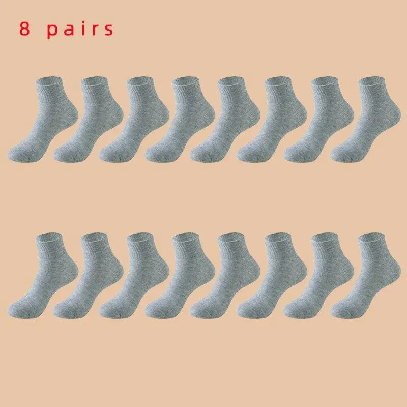 Unisex Mid-Crew Business Socks – 5 or 8 Pairs, Soft & Breathable - 3KDyn